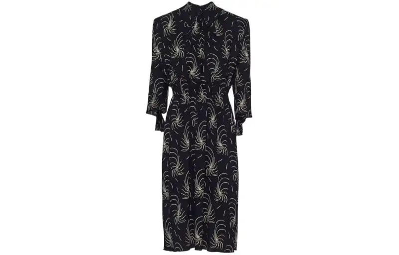 Prada Graphic-Printed Crepe Shirt Dress