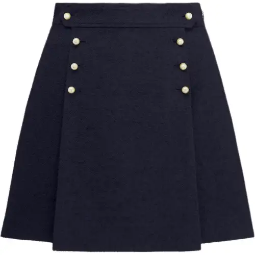 DIOR Miniskirt With Removable Sailor Panel Casual Short Skirts Women's Marine Blue