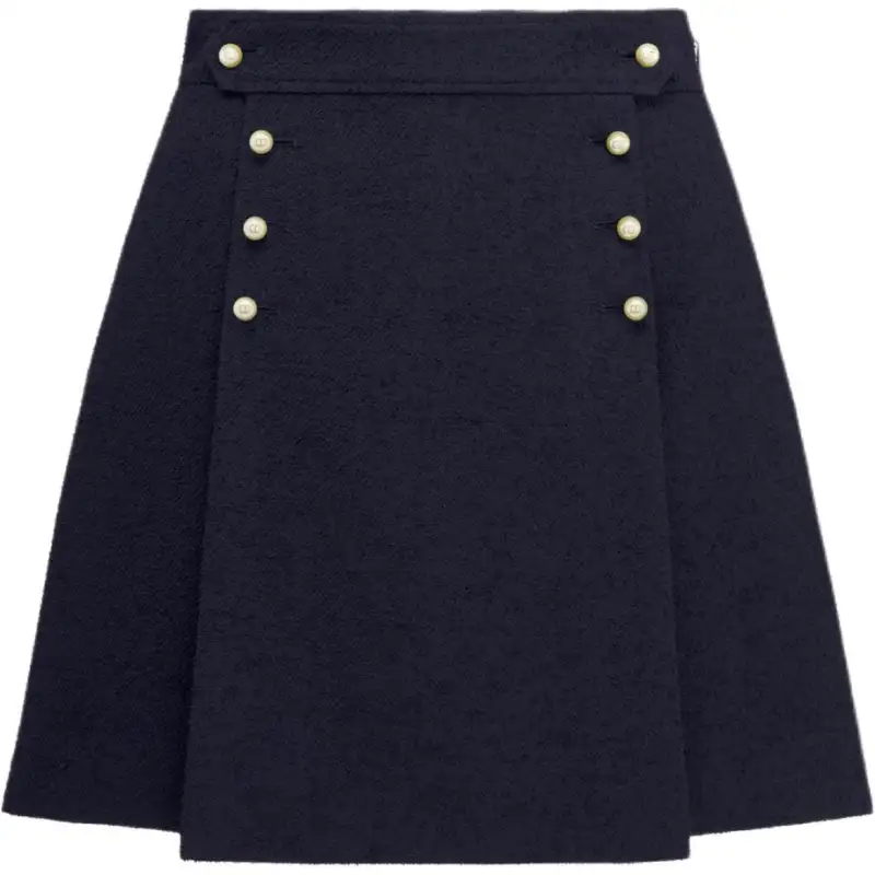 DIOR Miniskirt With Removable Sailor Panel Casual Short Skirts Women's Marine Blue