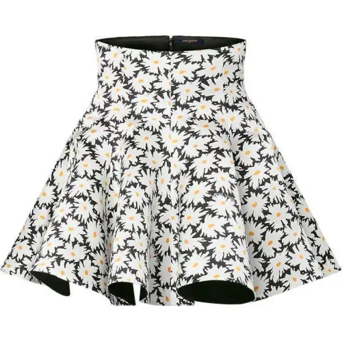 LOUIS VUITTON Daisy Print Pleated Circle Skirt