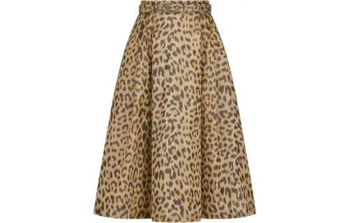 Dior 2010s leopard-print silk skirt
