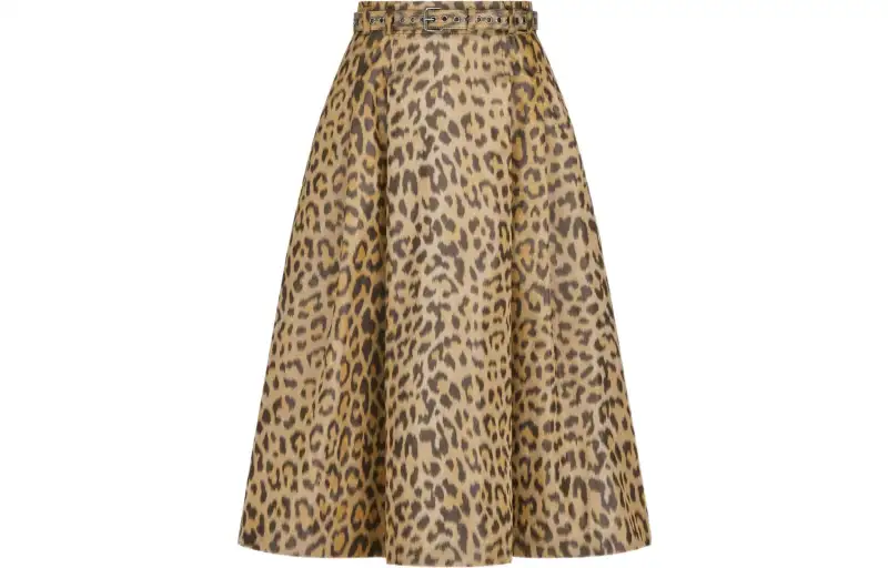 Dior 2010s leopard-print silk skirt