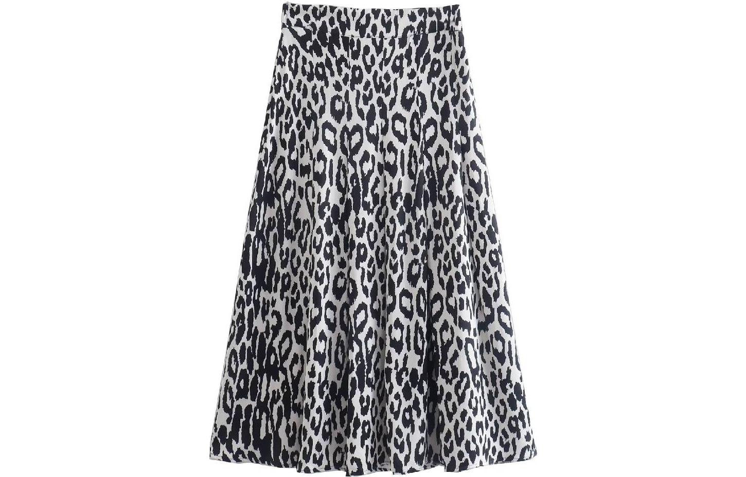 Burberry Rersby Pleated Leopard Print Skirt 'IP Pattern'