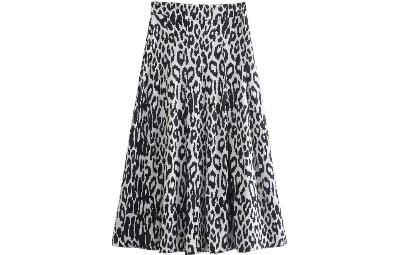 Burberry Rersby Pleated Leopard Print Skirt 'IP Pattern'