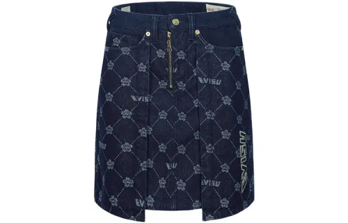 EVISU AW23 Short Skirt Women's Denim Blue
