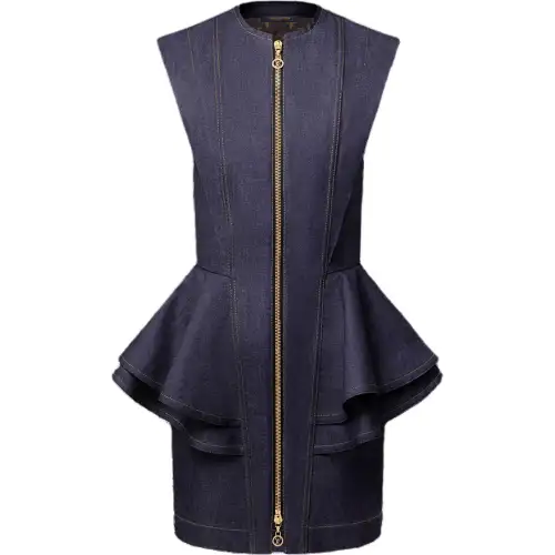 LOUIS VUITTON Denim Flounce Dress