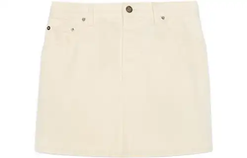 SAINT LAURENT SS22 Denim Short Skirts Women's Ivory