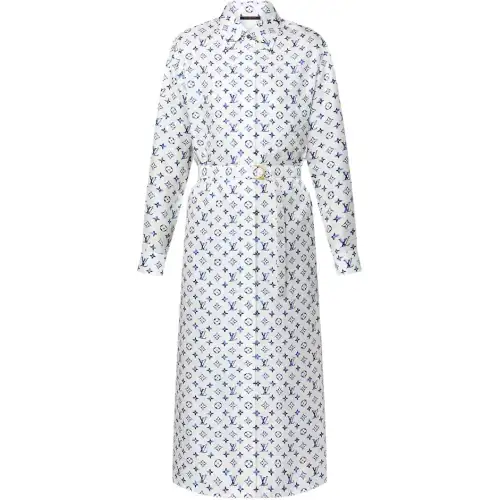 Lv Aquarelle Monogram Shirt Dress