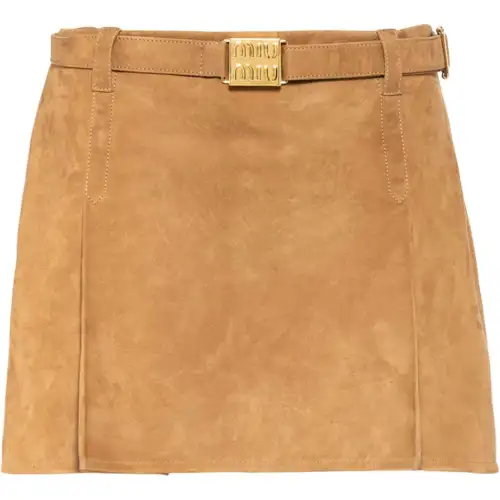 【Previous Season】belted suede miniskirt