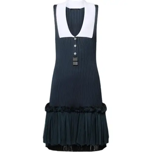 Lv Color Blocked Collar Knit Dress
