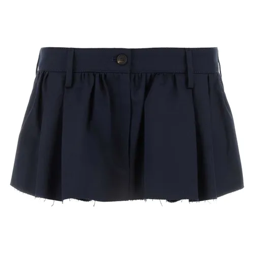 MIU MIU Low Rise Chino Flared Mini Skirt
