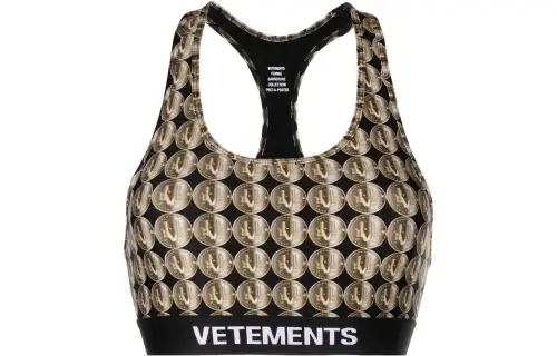 Vetements logo-print racerback sports bra