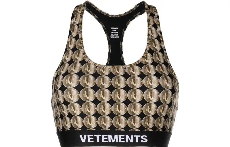 Vetements logo-print racerback sports bra