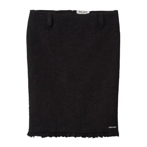 MIU MIU Floral matelassé Pencil Skirt