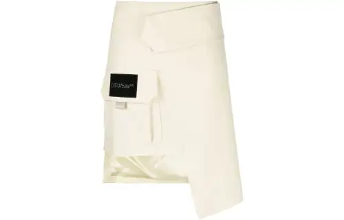 OFF-WHITE asymmetric wool mini skirt