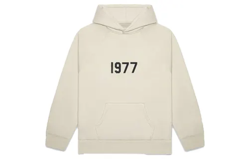 Fear of God Essentials Sweatshirt 1977 Series SS22 Digital Print Hooded Wheat Color Children's Style