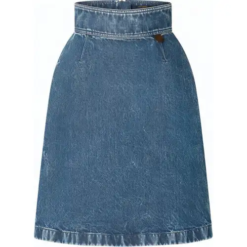 LOUIS VUITTON FW22 Denim Short Skirts Women's Peacock Blue