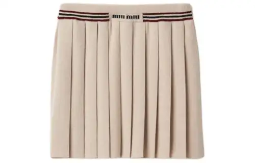 Miu Miu pleated knitted cashmere miniskirt