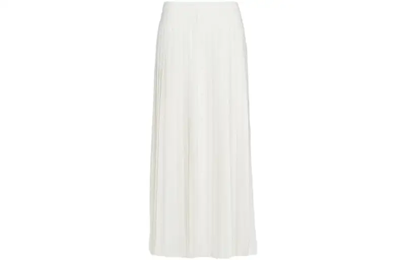 PRADA Casual Long Skirts Women's White Moderate Mid Length Pleated Skirt