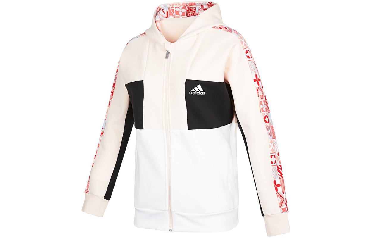Куртка adidas Детская ветровка с капюшоном (розовая)