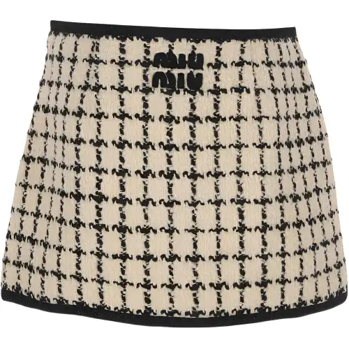 Miu Miu Check Patterned Mini Skirt