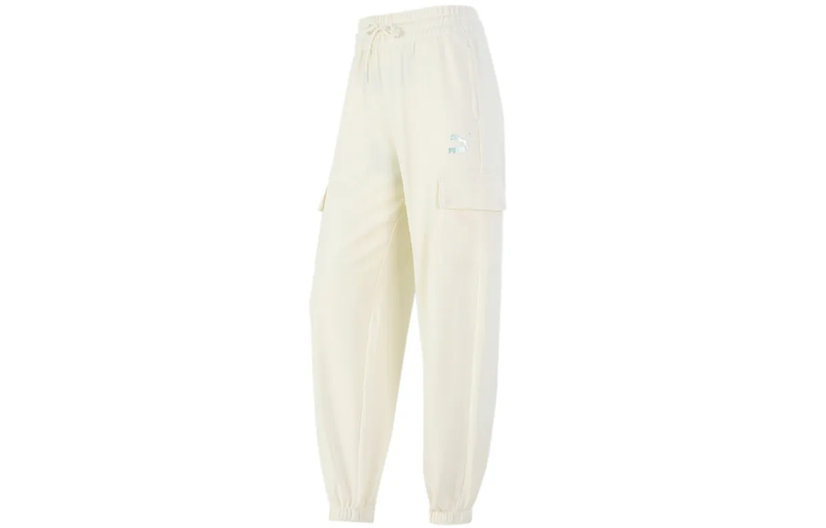 PUMA Sports Pants Women's Ecru Moderate