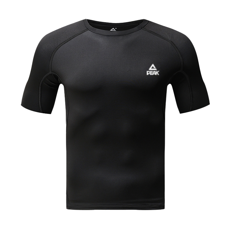 Breathable quick dry basketball sports black yoga clothing for badminton for swimming for gym for men and women, absorbs sweat and smell, for running, with short sleeve