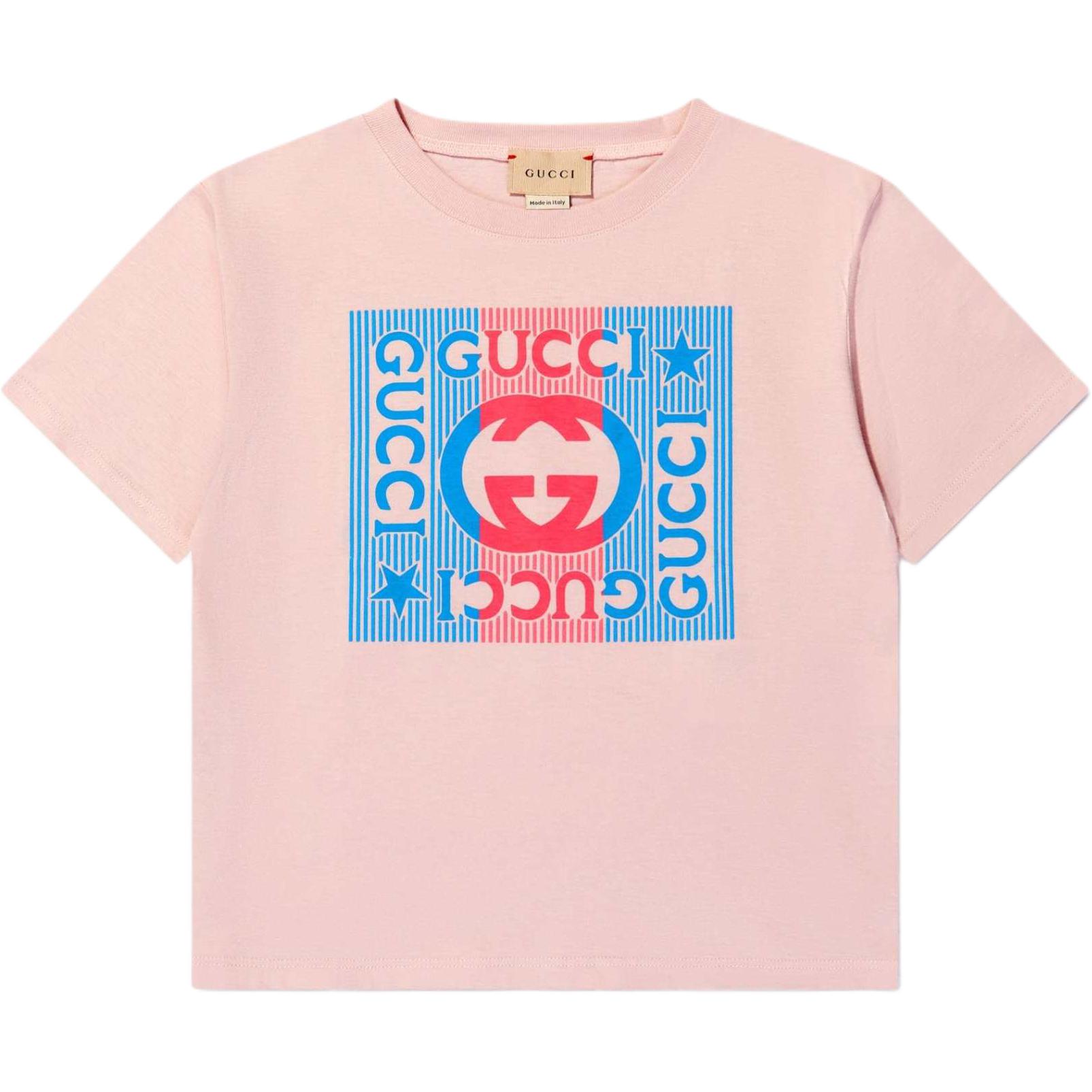 Футболка Gucci с логотипом (розовая)