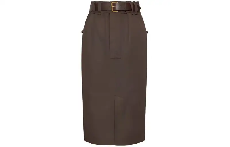 SAINT LAURENT Belted Pencil Skirt