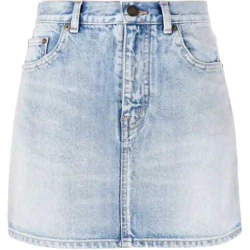 SAINT LAURENT Denim Short Skirts Women's Blue Moderate Short A Line Skirt