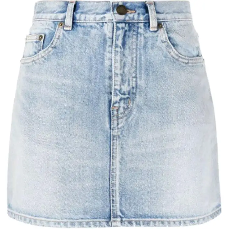 SAINT LAURENT Denim Short Skirts Women's Blue Moderate Short A Line Skirt