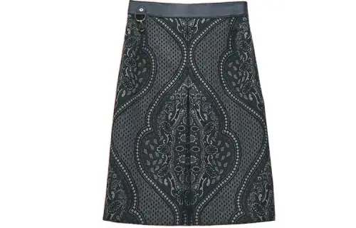 HERMES Casual Short Skirts Women's Graphite Gray Moderate A Line Skirt