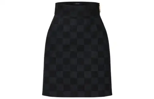 Lv Damier Graphite Denim Pencil Skirt
