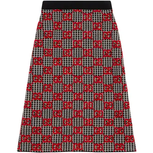 GG-jacquard tweed midi skirt