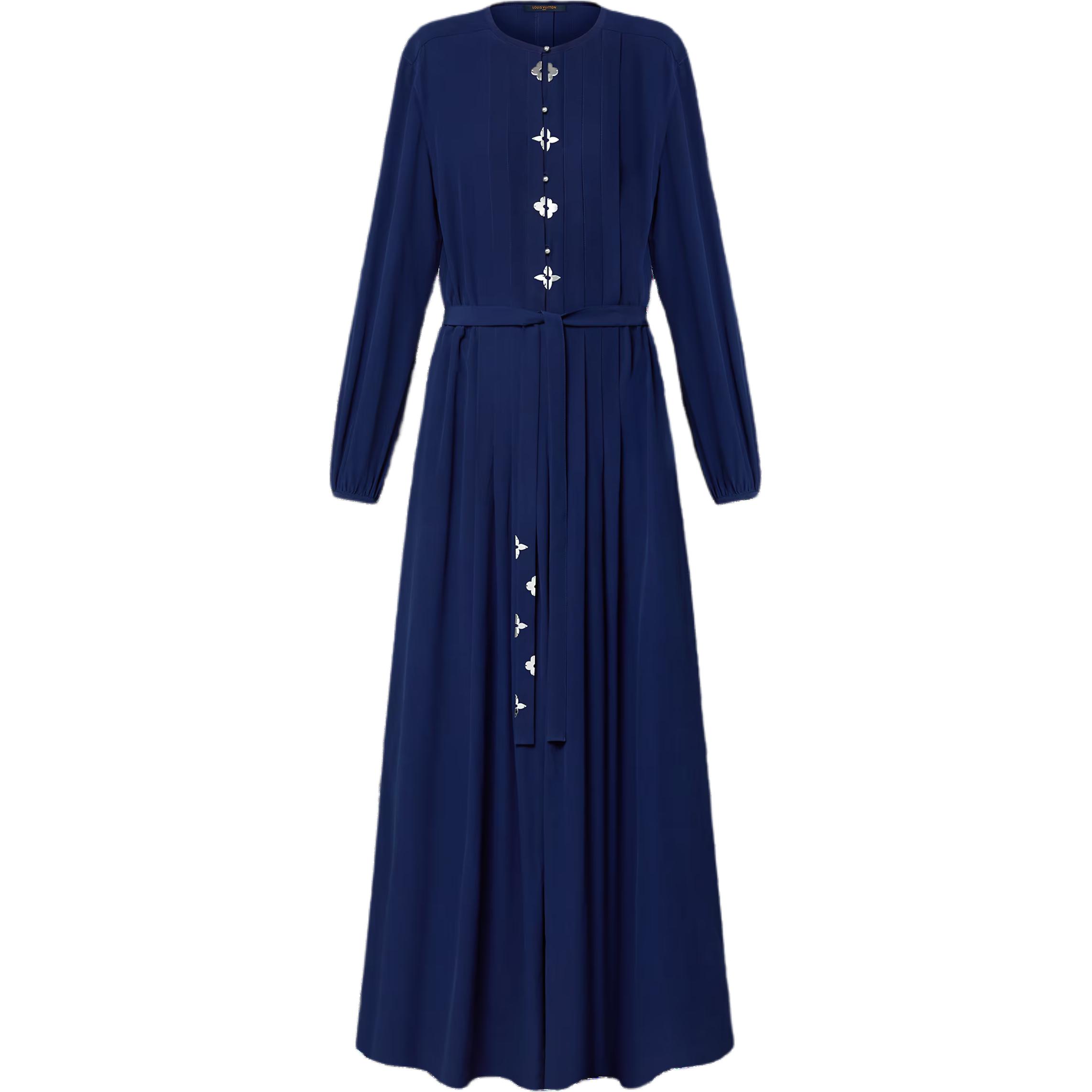 LOUIS VUITTON SS25 Long Sleeved Dress Women's Marine Blue