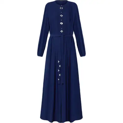 LOUIS VUITTON SS25 Long Sleeved Dress Women's Marine Blue