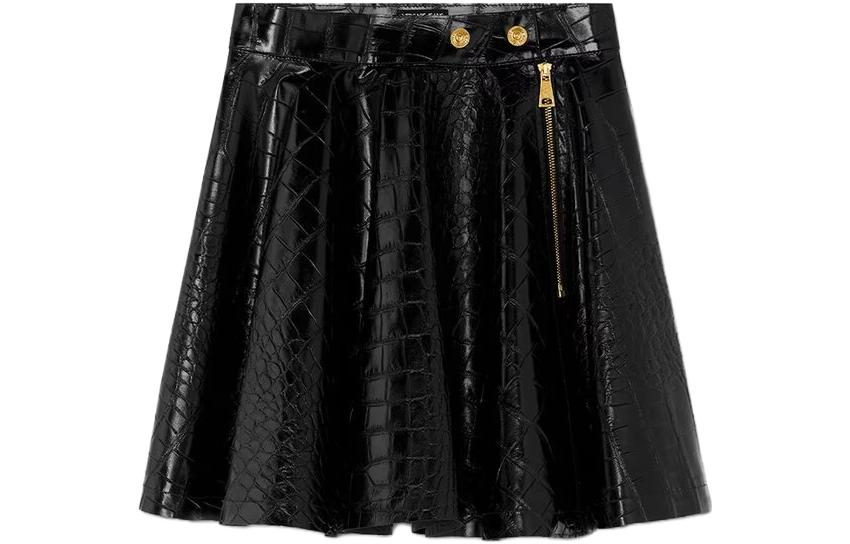 VERSACE Versace, short black mini-skirt with zipper