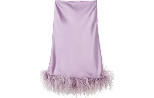 MIU MIU Feather trim Midi Skirt