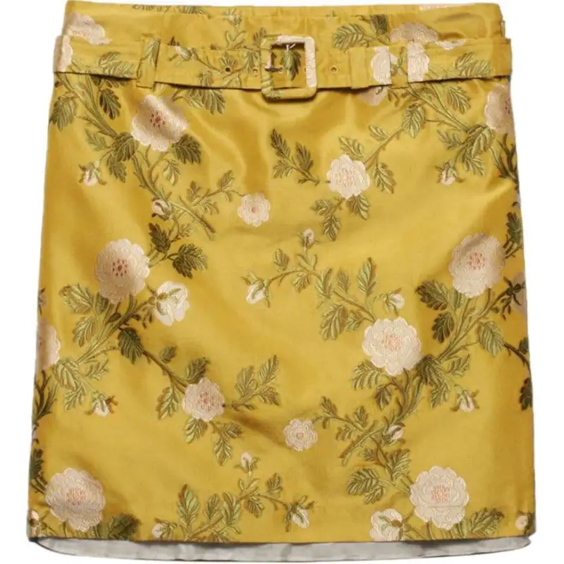 PRADA Jacquard Floral Skirt