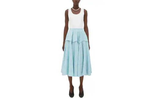Bottega Veneta Casual Long Skirt Women's Blue