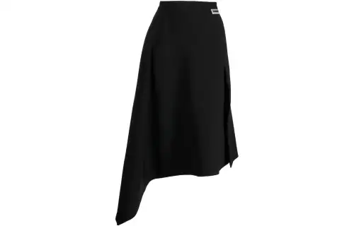 Vetements Casual Long Skirts Women's Black Mid Length A Line Skirt
