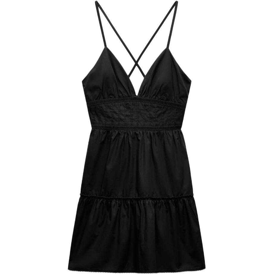 ZARA Slip Dresses Women's Black