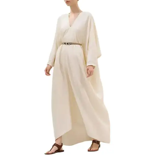 HERMES Long Sleeved Dress Women's Beige