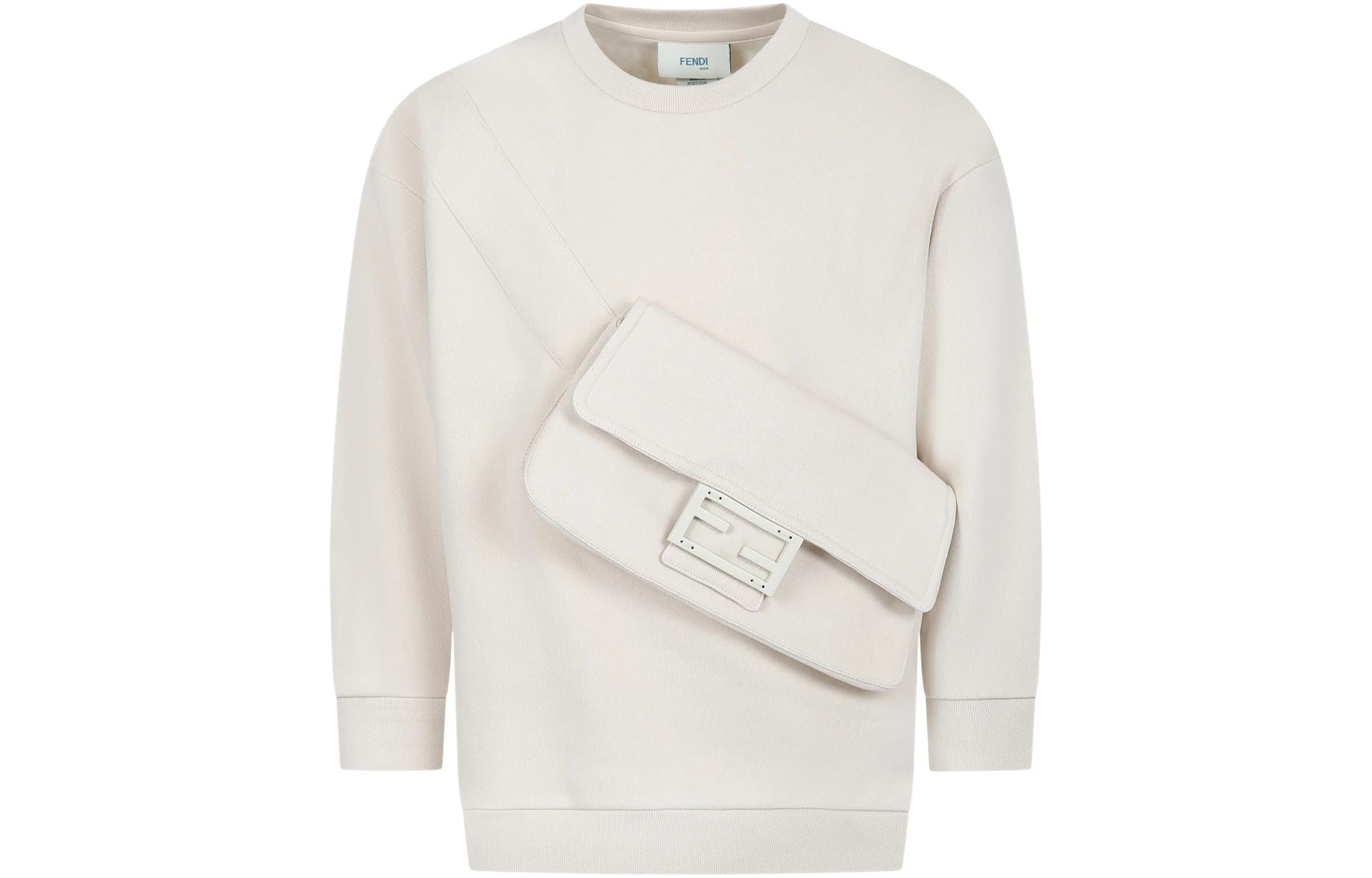 Куртка Fendi с круглым вырезом (молочно-белая)