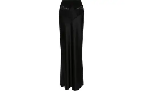 OFF-WHITE Satin Lace Maxi Skirt