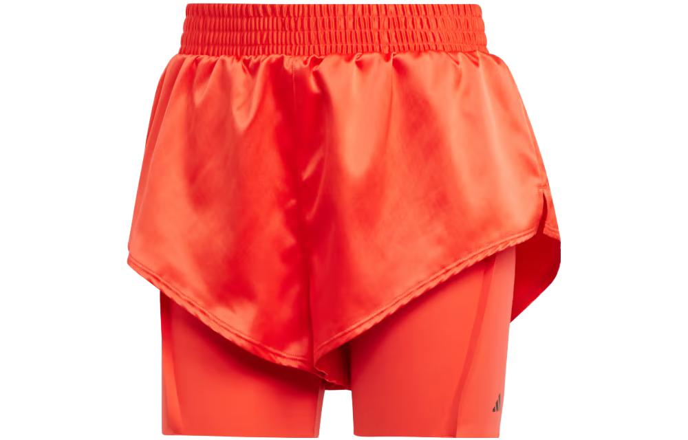 Adidas AEROREADY Sports Shorts Women's Bright Red Moderate Mock Two Piece