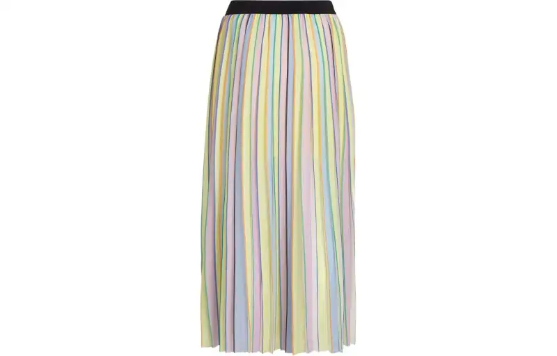 Karl Lagerfeld Pleated Striped Maxi Skirt