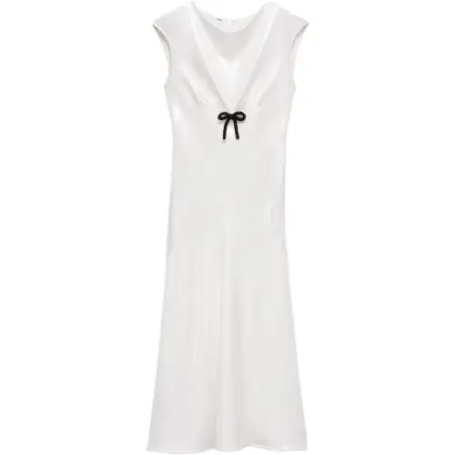 PRADA FW24 Sleeveless Dress Women's White
