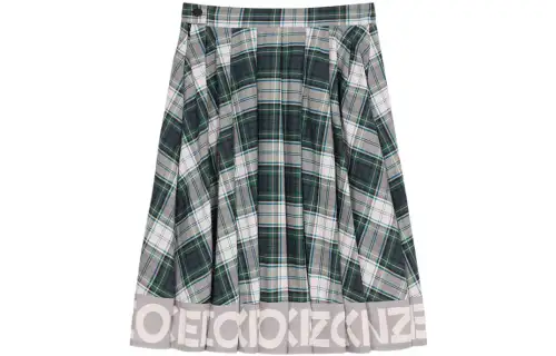 【Previous Season】logo-print check skirt