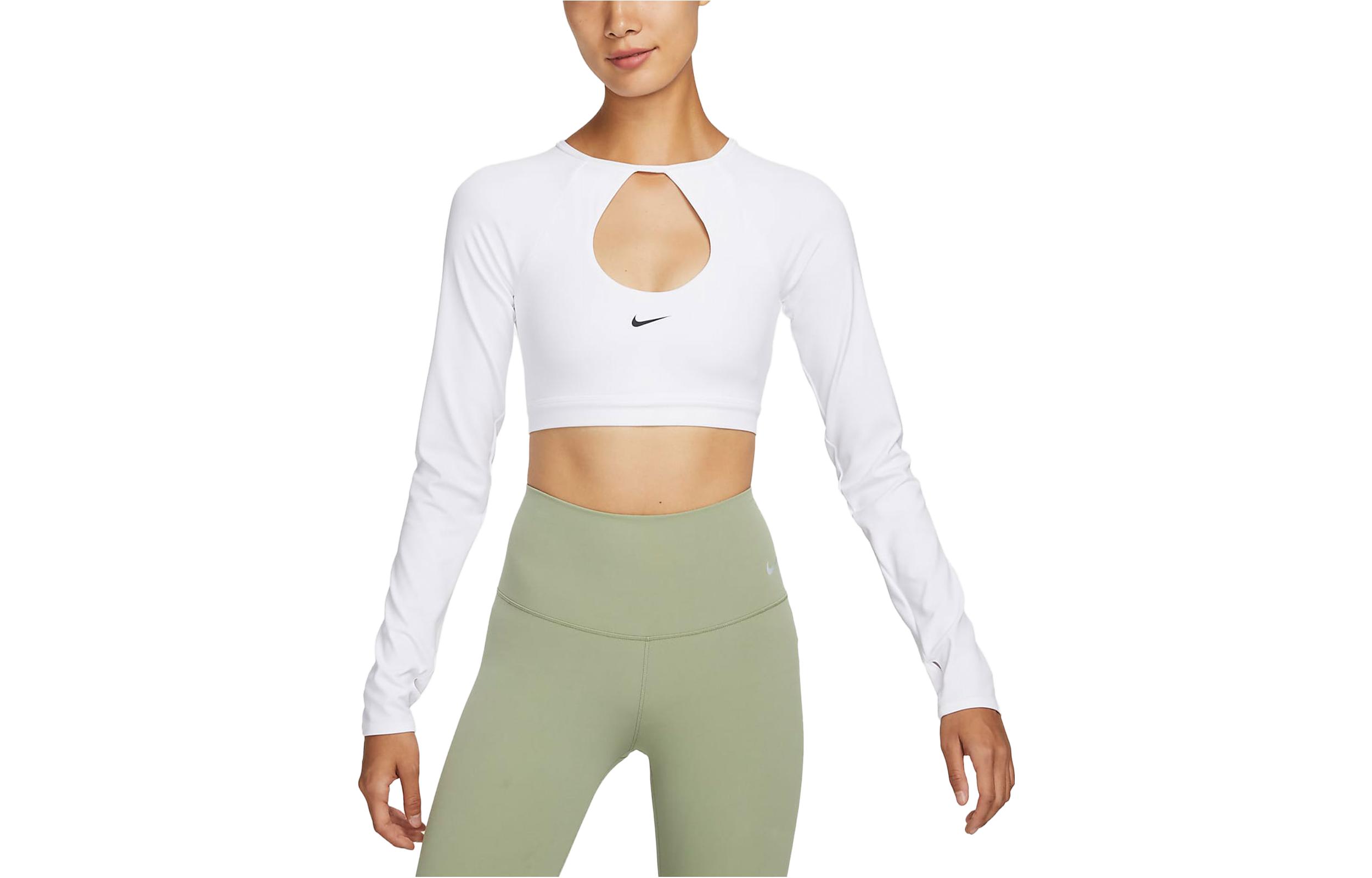 Nike Quick dry short white long-sleeve for gym, with your logo imprint
